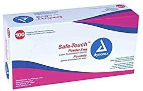 Dynarex Safe-Touch Powder Free Latex Exam Gloves Large 100/Box