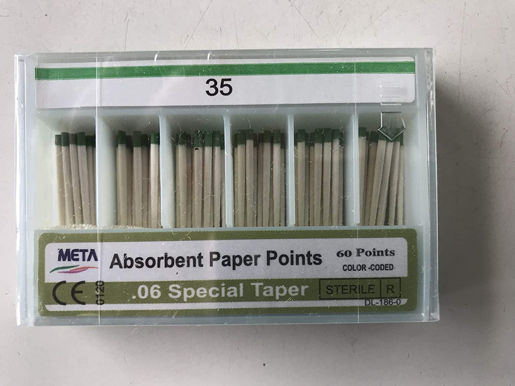 Meta Absorbent Paper Points - #35, Taper Size 0.06, Color Coded