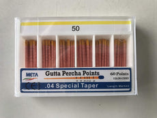 Meta Gutta Percha Points - #50, Taper Size 0.04, Color Coded