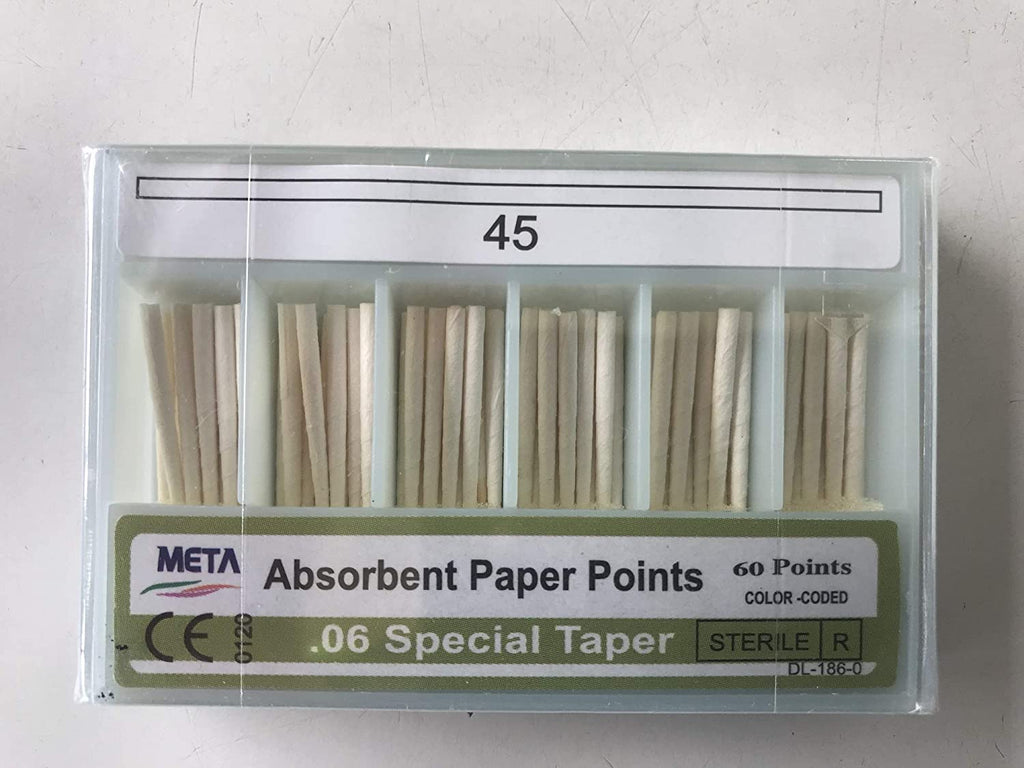 Meta Absorbent Paper Points - #45, Taper Size 0.06, Color Coded