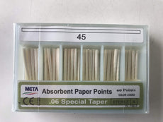 Meta Absorbent Paper Points - #45, Taper Size 0.06, Color Coded