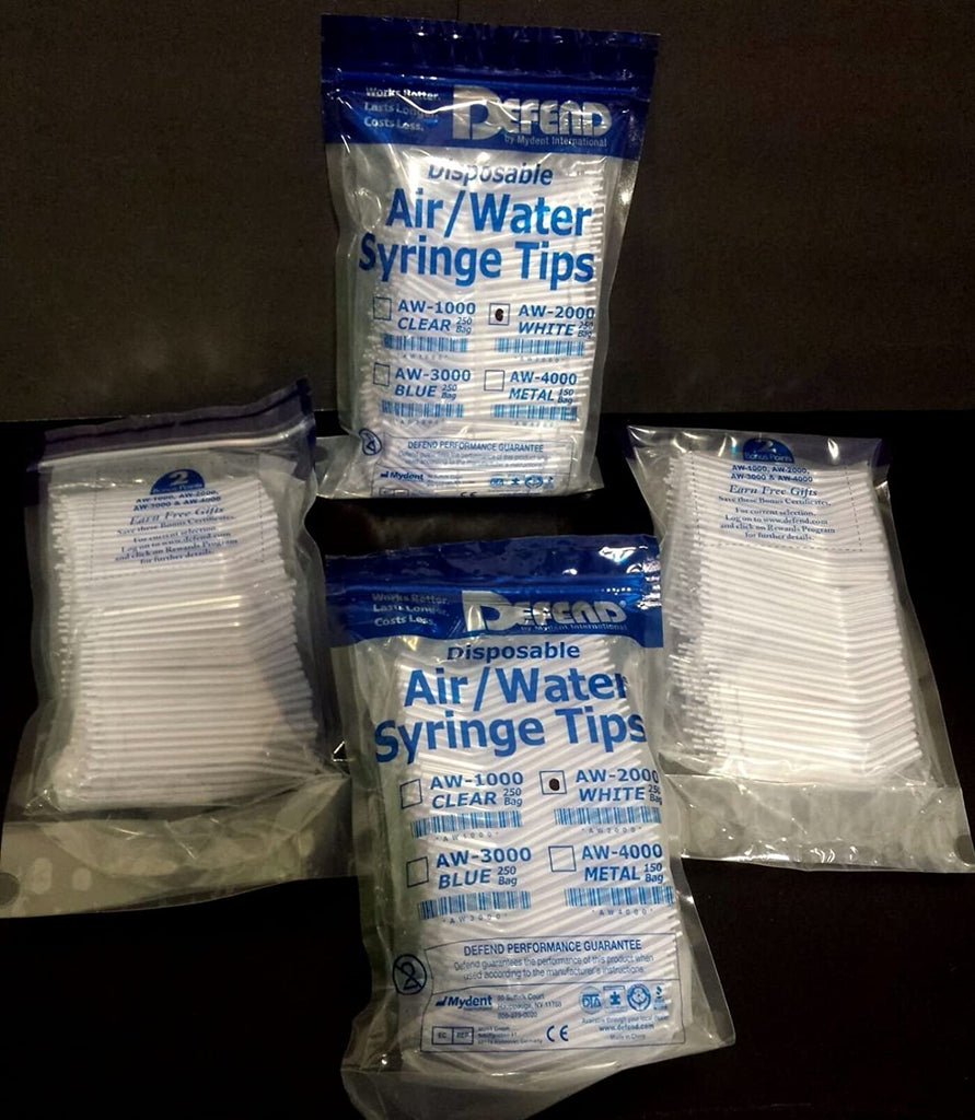 Defend AIR/Water Syringe TIP - Plastic, White (1000 Pieces)
