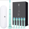 JTF Sonic Electric Toothbrushes Set with 6 Brush Heads and a Travel Case